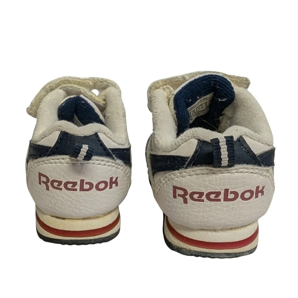 Vintage Reebok Classic Sneakers Platform Trainers White Red Blue Toddler Size‎ 2